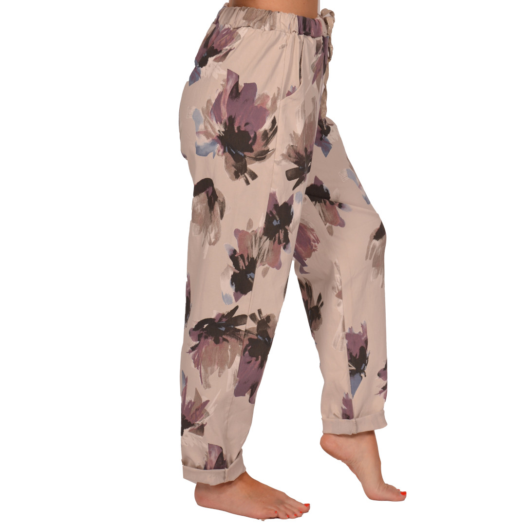 Floral Print Pants by Catherine Lillywhite - Beige